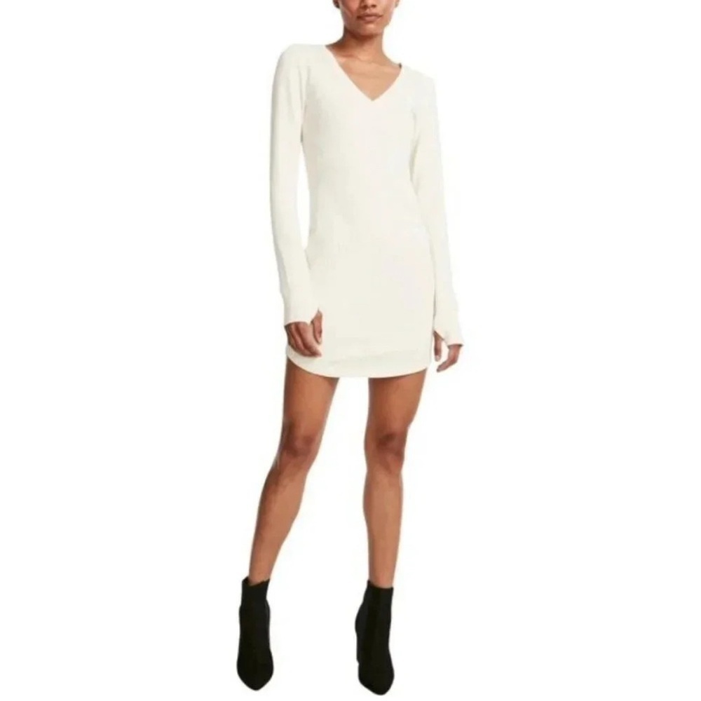 STEVE MADDEN BB Dakota Cream Long Sleeve Thumb Holes Dress - Size Small